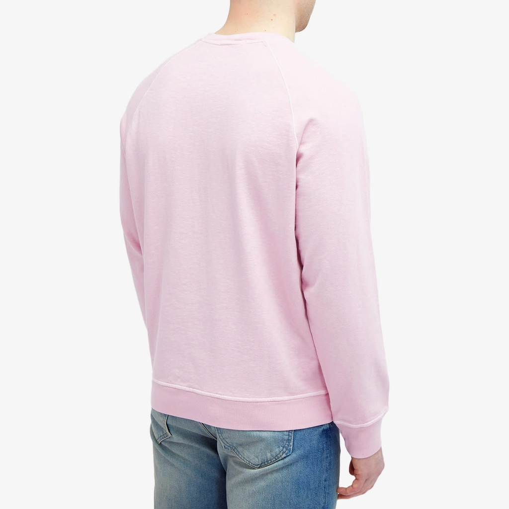 Stone Island Men's Garment Dyed Malfile Crew Sweat Pink